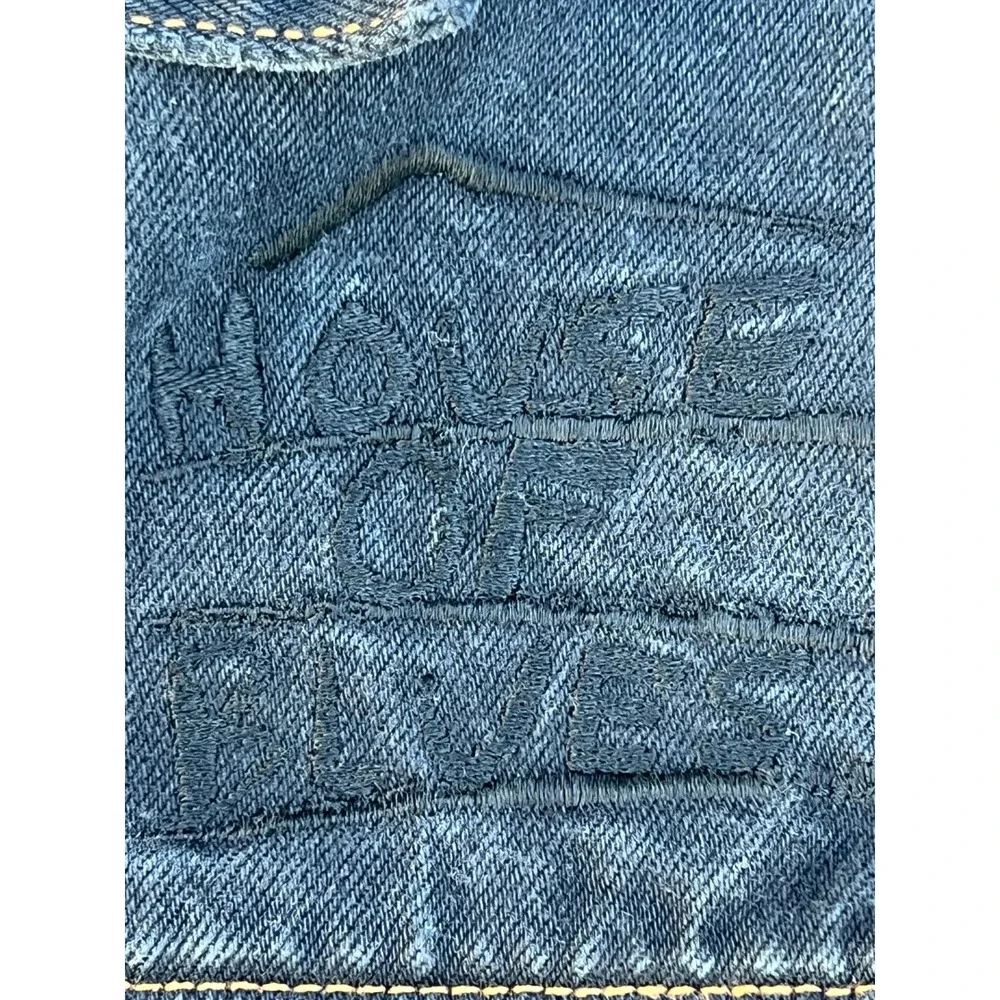 House‎ of Blues Sunset Strip Denim Jacket Mens Black Embroidered Size L